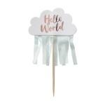 Ginger Ray Hello World Cupcake Toppers, 10 pcs