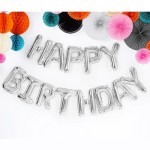 PartyDeco HAPPY BIRTHDAY Foil Balloons Set Silver