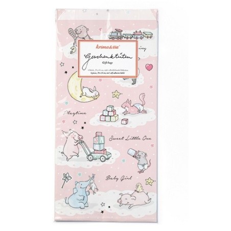 krima&isa Geschenktüten Babytiere – Rosa, 6er-Set für Babypartys 🍼