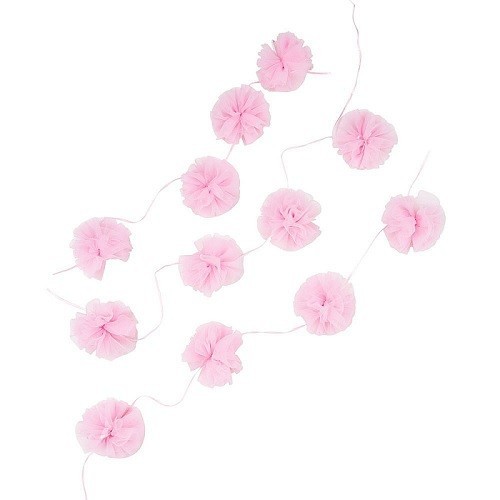 Talking Tables Tulle Pom Pom Garland Pink, 3 Meter