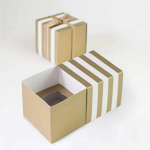 Paper Eskimo Single Cupcake Box Gold Crush, 6pcs