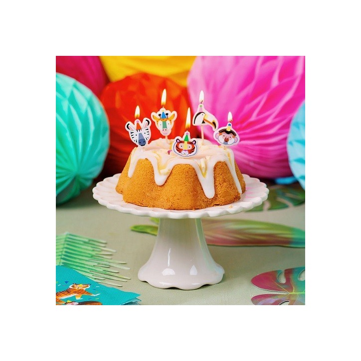 Talking Tables Party Animals Birthday Candles – 5 Fun Designs