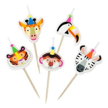 Talking Tables Party Animals Birthday Candles – 5 Fun Designs