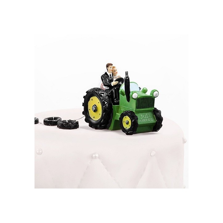 Bride and Groom on Tractor Cake Topper | Rustic Wedding