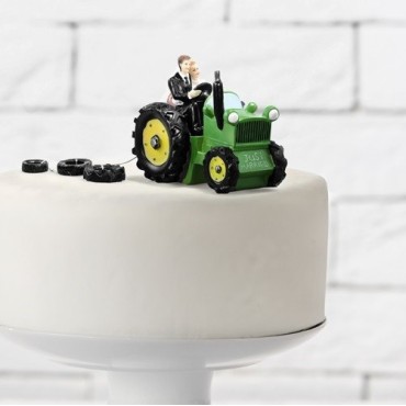 Bride and Groom on Tractor Cake Topper | Rustic Wedding