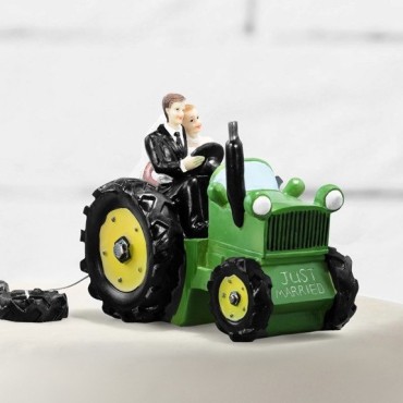 Bride and Groom on Tractor Cake Topper | Rustic Wedding