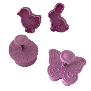 Easter Cookie Cutter Set – 4-piece with Embossing | Fun Baking for Kids