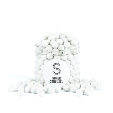 Super Streusel 10mm Chocolate Balls White Cake Decor, 180g