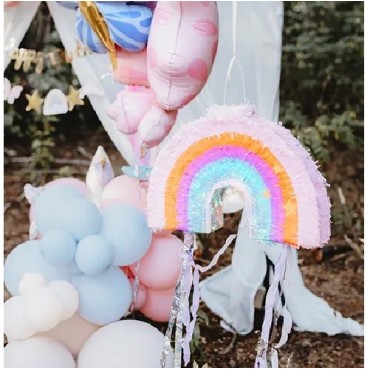 PartyDeco Foldable Rainbow Piñata, 50x33x10 cm