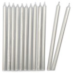 ScrapCooking Birthday Candles in Silver, 12 pcs