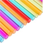 Joie Rainbow Drinking Straws with Cleaning Brush, 20 pcs