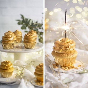 Decora Gold Metallic Cupcakeförmchen – 60 Stück | Luxuriöse Backdekoration