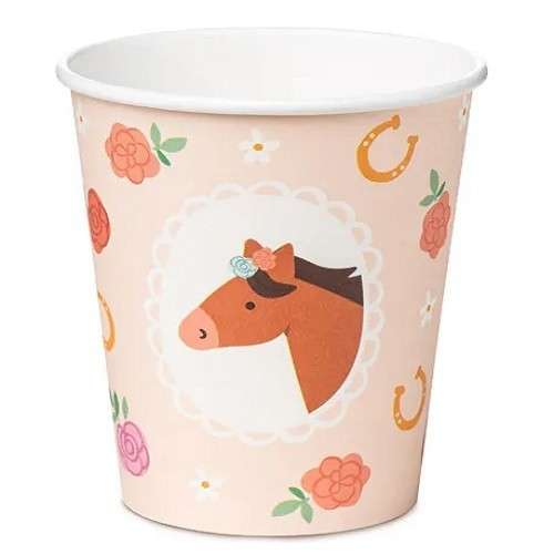 PartyDeco Horse Paper Cups, 6 pcs