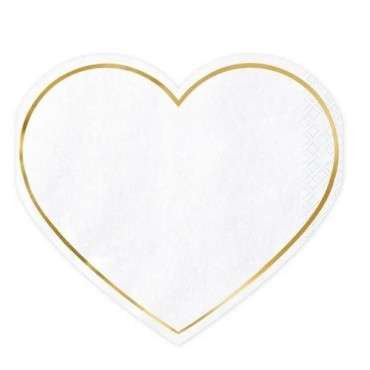 PartyDeco Heart Napkins – 20 pcs | Elegant Wedding Décor