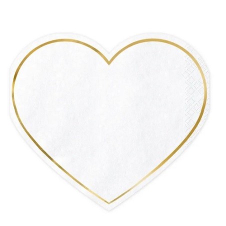 PartyDeco Heart Napkins – 20 pcs | Elegant Wedding Décor