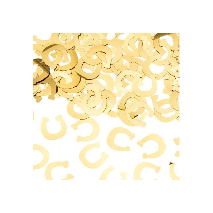 PartyDeco Horse Horseshoe Table Confetti Gold, 15g