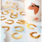 PartyDeco Horse Horseshoe Table Confetti Gold, 15g