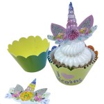 Einhorn Cupcake Wrapper & Topper Set, 12 Stück