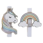 Santex Dekoklammern Einhorn & Regenbogen, 6 Stück