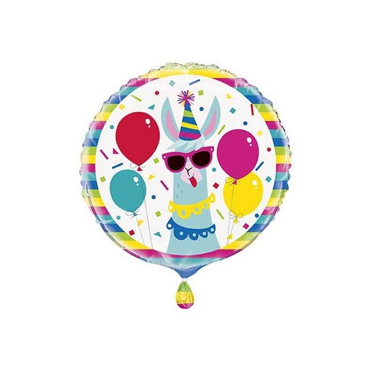 Unique Party Lama Folienballon – 45,7 cm | Bunte Partydeko