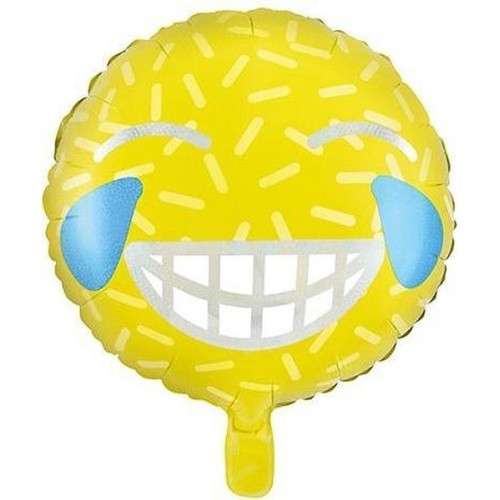 PartyDeco Emoji LOL Folienballon, 45cm