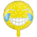 PartyDeco Emoji LOL Folienballon, 45cm