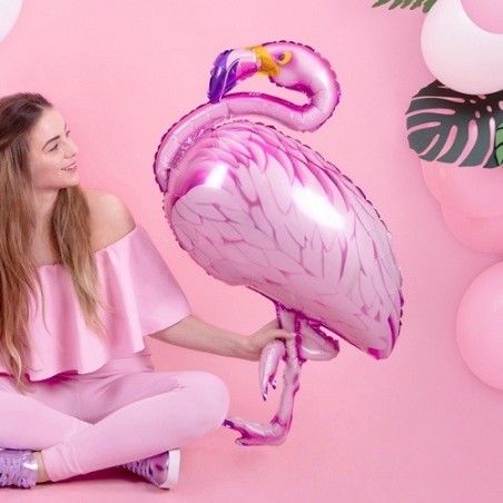 PartyDeco Flamingo Foil Balloon – 68 x 85 cm | Tropical Party Décor