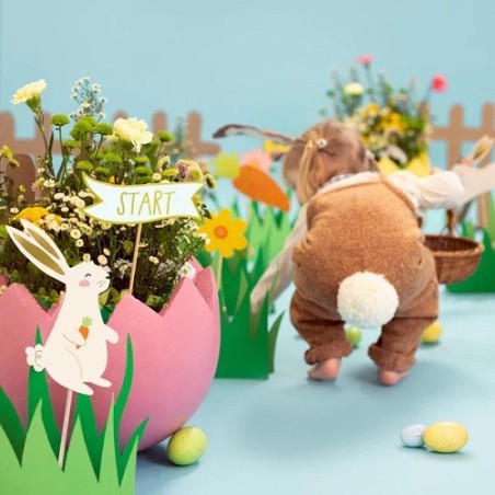 PartyDeco Easter Egg Hunt Topper – 10 Stück | Osterdeko für Eiersuche