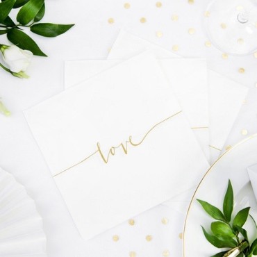 PartyDeco love Napkins – 20 pcs | Elegant Table Décor for Weddings