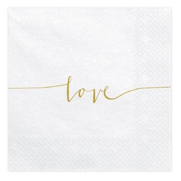 PartyDeco love Napkins – 20 pcs | Elegant Table Décor for Weddings