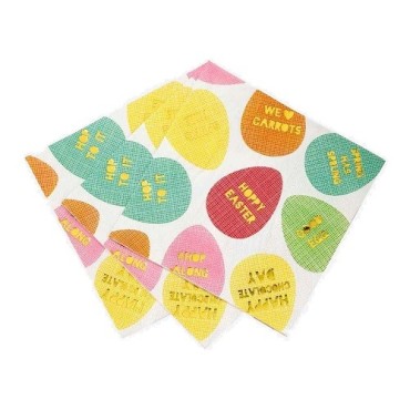 Talking Tables Easter Egg Napkins – 16 pcs | Colorful Easter Décor