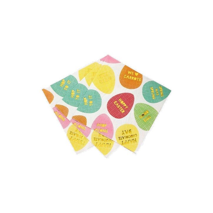 Talking Tables Easter Egg Napkins – 16 pcs | Colorful Easter Décor