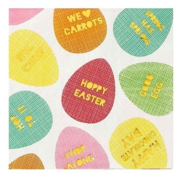 Talking Tables Easter Egg Napkins – 16 pcs | Colorful Easter Décor