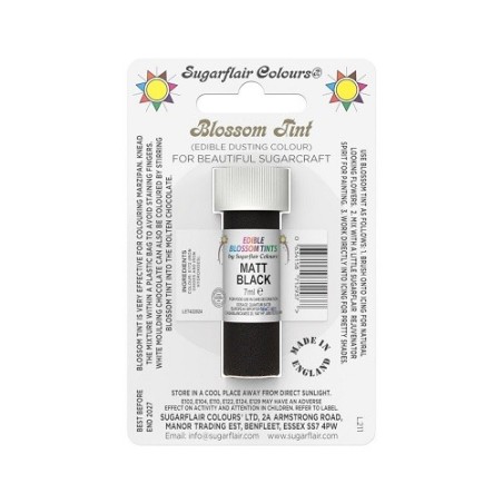 Sugarflair Puderfarbe Matt Schwarz, 7ml