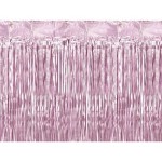 PartyDeco Pink Fringe Curtain Backdrop, 90x250cm