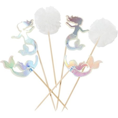 Talking Tables Mermaid Cake Toppers – 12 pcs | Underwater Party Décor