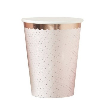 Ginger Ray Rosa Gold Polka Becher, 8 Stück