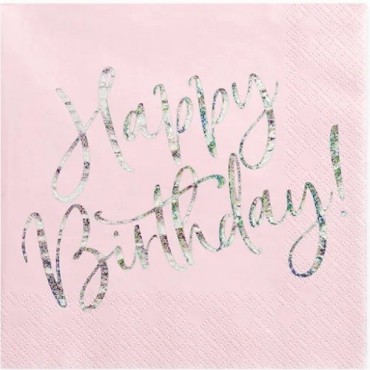 Holographic Happy Birthday Napkins