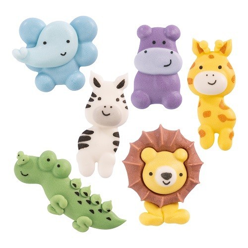 Günthart Safari Animals Sugar Decorations, 6 pcs