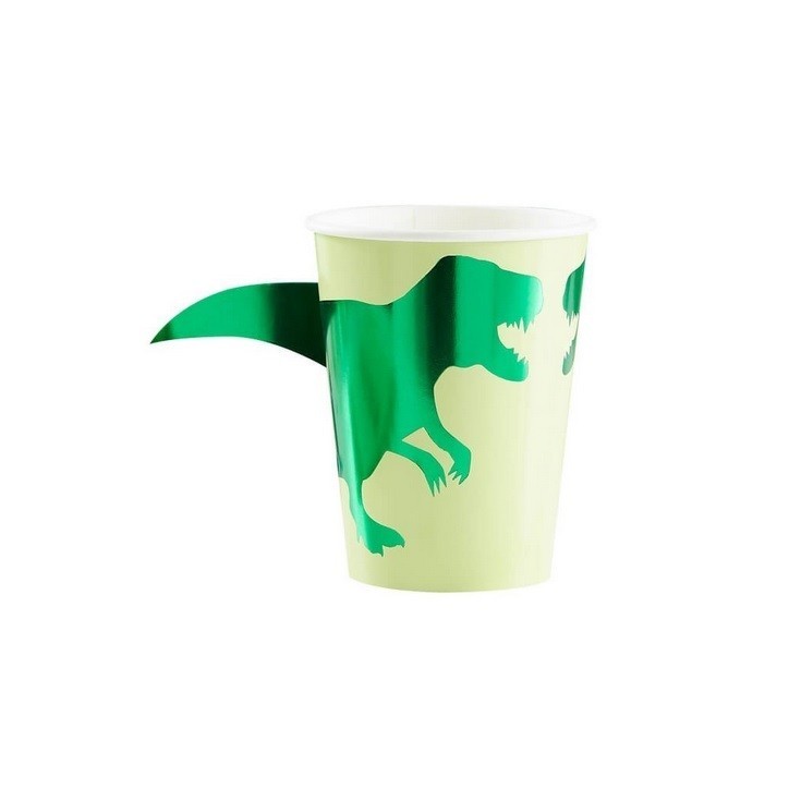 Ginger Ray Shiny Dinosaur Paper Cups, 8 pcs