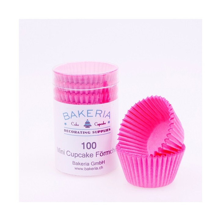 Bakeria Mini Cupcake Liners Dark Pink, 100 pcs