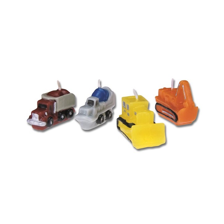 Städter Construction Vehicles Candle Set – Construction Fun on Your Cake!