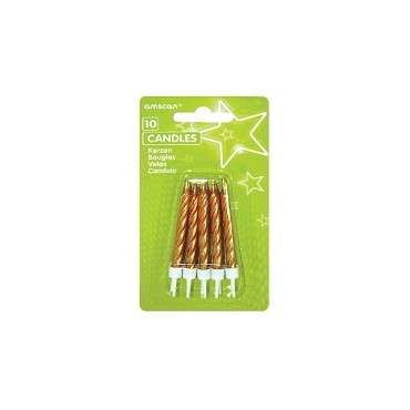 Amscan Gold Candles, 10 pcs