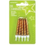 Amscan Gold Candles, 10 pcs