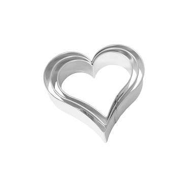 3pcs Heart Cookie Cutter Set Tinplate Birkmann 130180