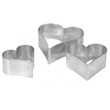 3pcs Heart Cookie Cutter Set Tinplate Birkmann 130180