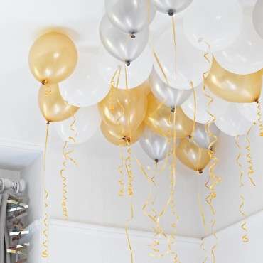 Glitterati 30 Luftballons Metallic Mix