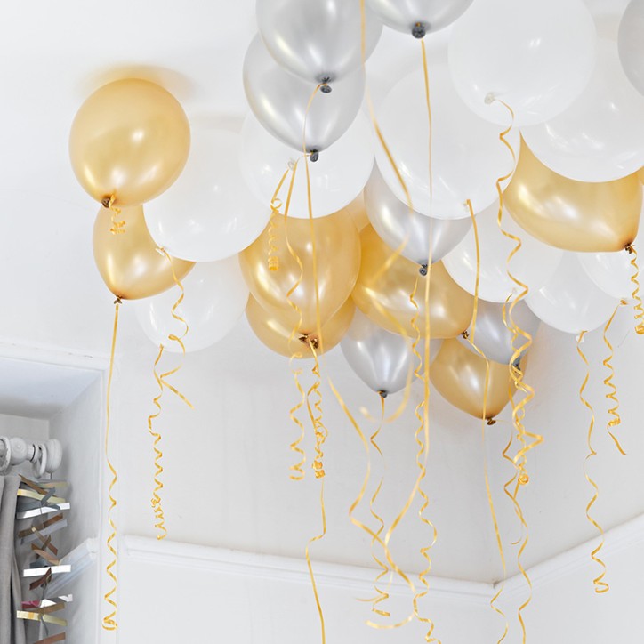 Glitterati 30 Luftballons Metallic Mix