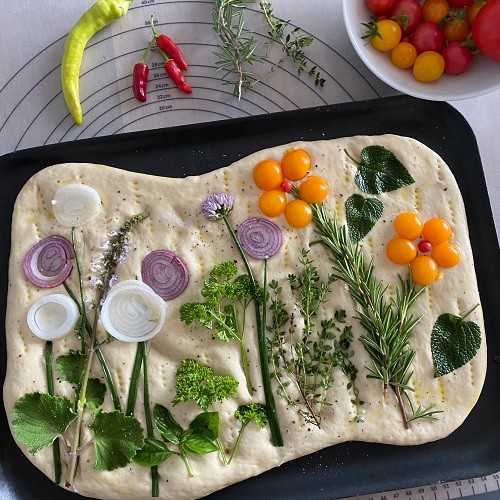 Garden Focaccia mit nur 5g Hefe