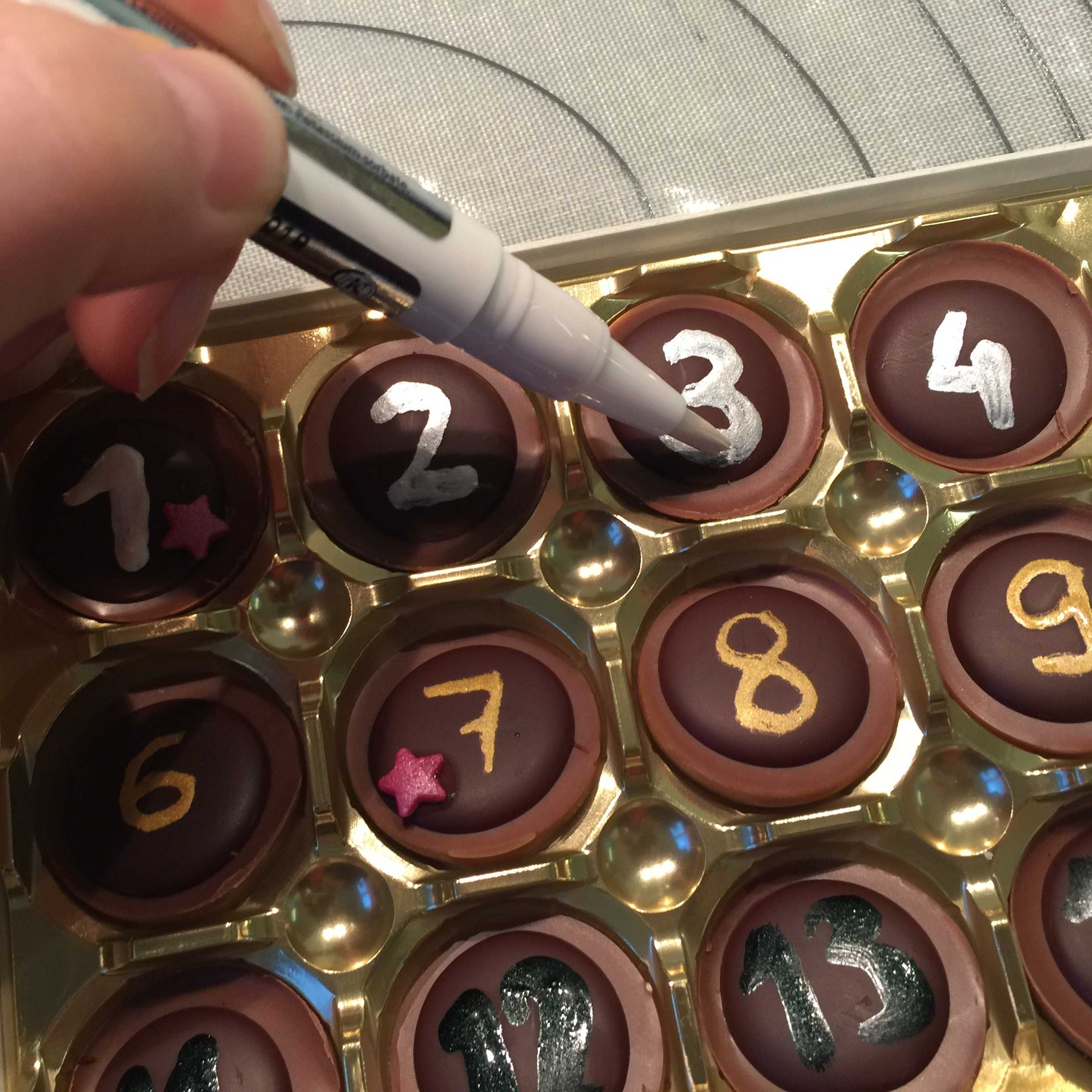 Toffifee Adventskalender - welche Farbe zum Beschriften?